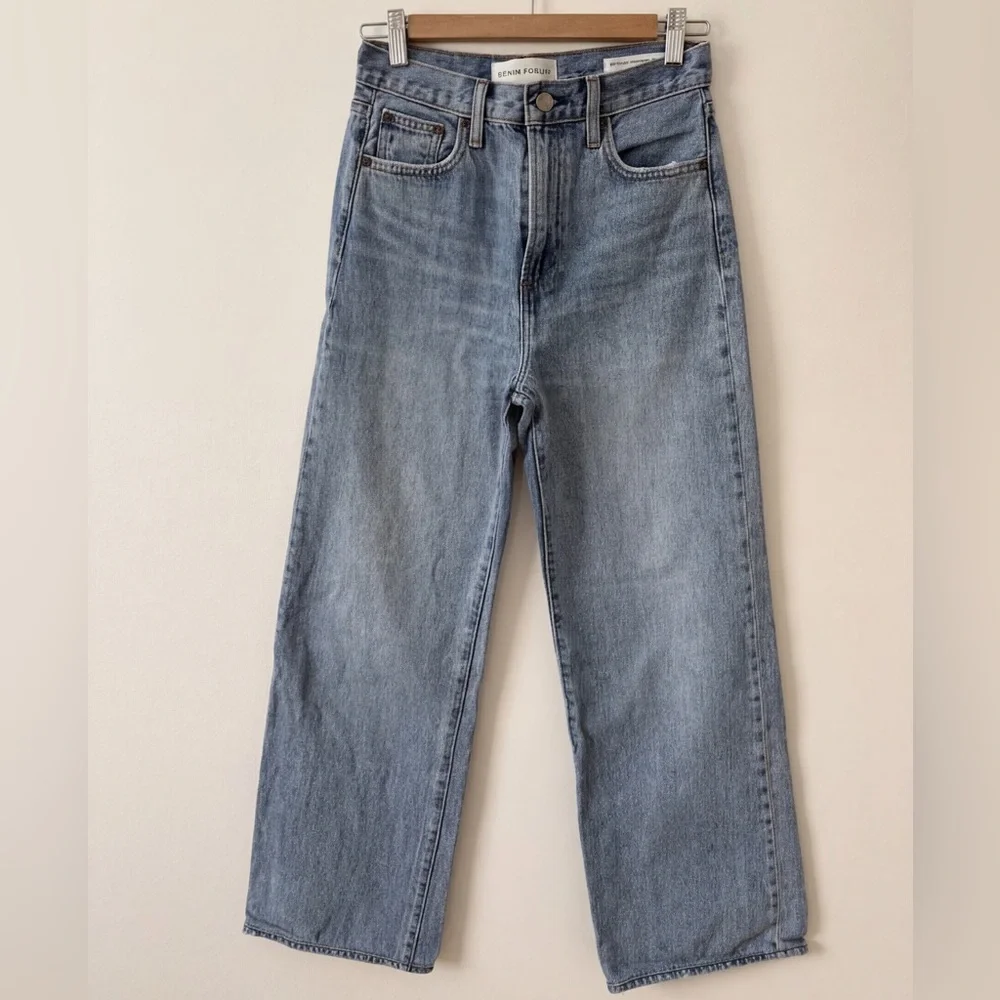 Denim Forum Coco Light Blue Wide Leg Jeans - Picture 3 of 13